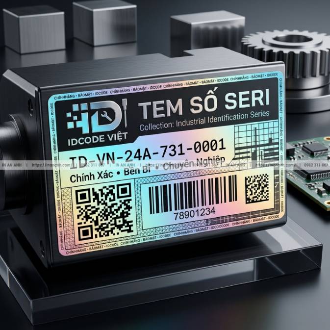 Mẫu Tem Số Seri Sản Phẩm (Serial Number) — Decal Giấy Trắng, Mã Số Tăng Dần Tự Động