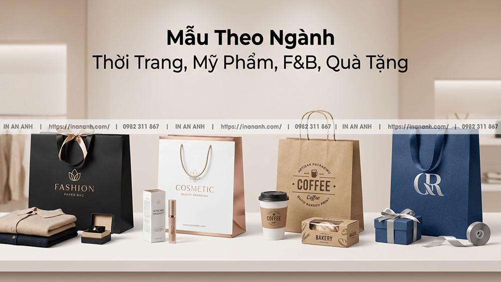 Mẫu Theo Ngành: Thời Trang, Mỹ Phẩm, F&B, Quà Tặng