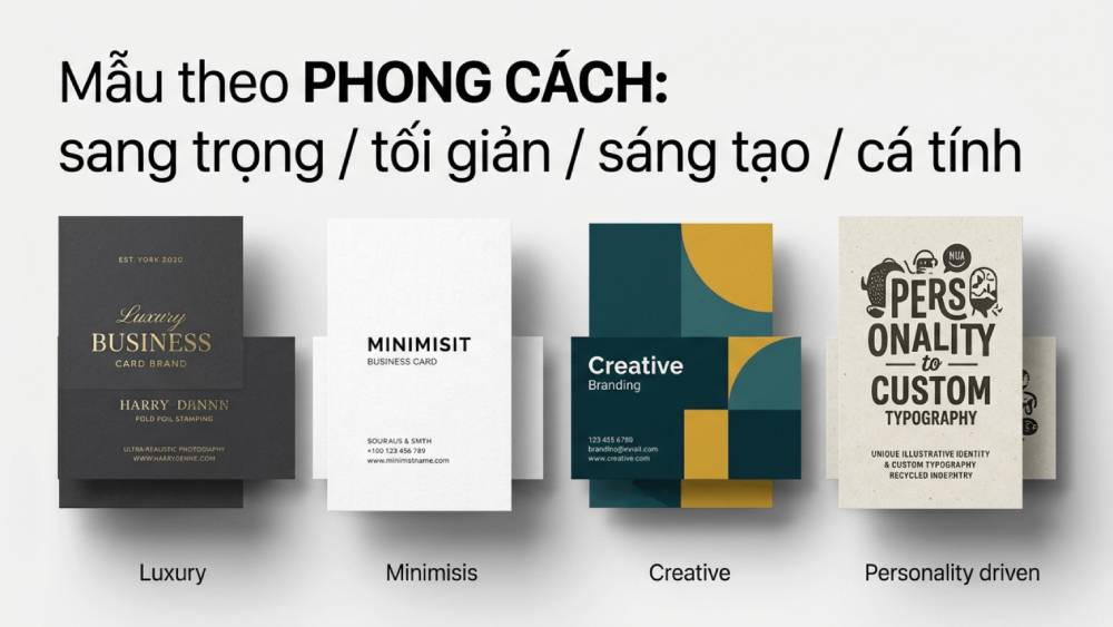 Mẫu Theo Phong Cách: Sang Trọng, Tối Giản, Sáng Tạo, Cá Tính