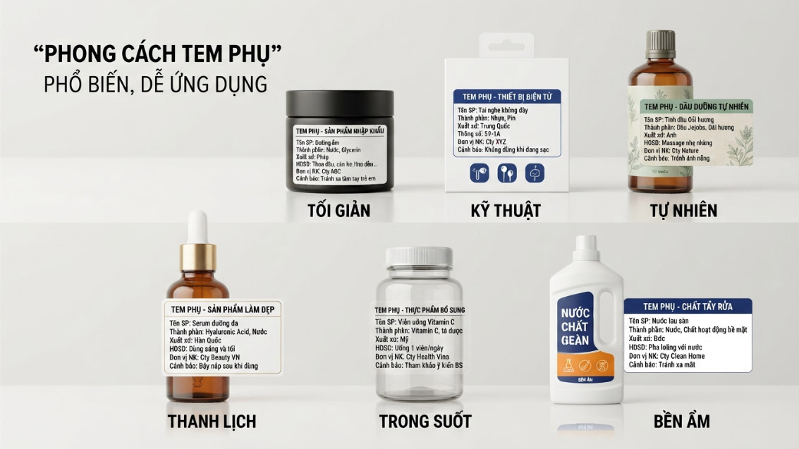 Mẫu theo phong cách thiết kế phổ biến