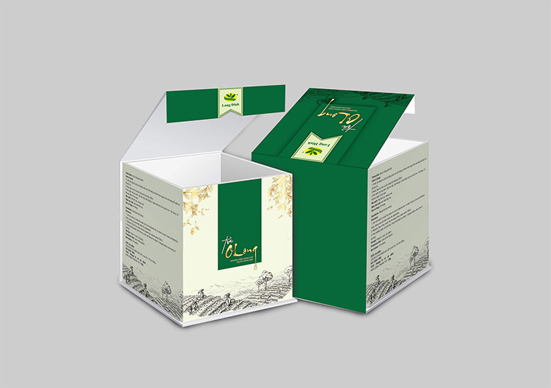 Hộp trà thiết kế dáng vuông, thiết kế đơn giản, tinh tế 