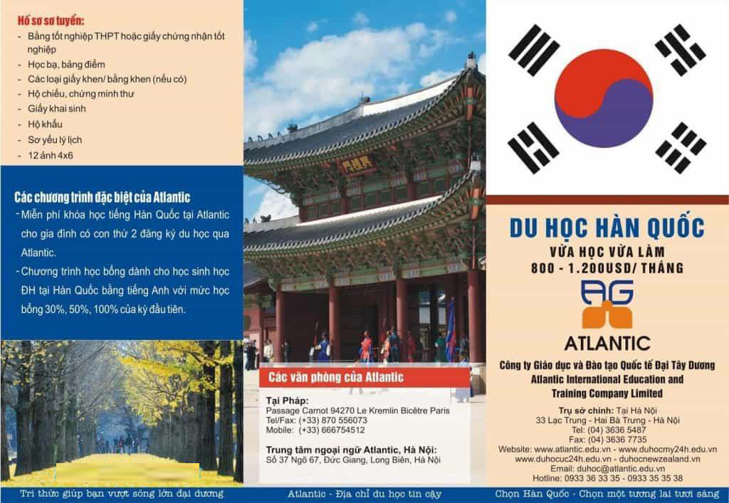 Tuyển sinh du học tại Hàn Quốc chia theo ô, mỗi ô là một nội dung với bố cục phân chia rất rõ ràng và rành mạch vô cùng dễ nhìn và dễ tiếp thu