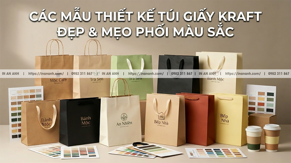 Mẫu Túi Giấy Kraft Đẹp & Lưu Ý Khi Phối Màu
