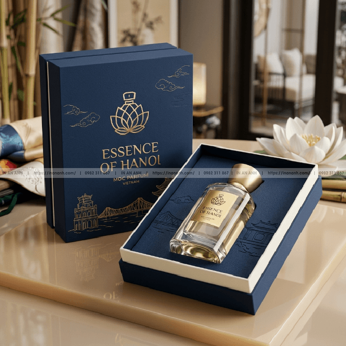 Hộp cứng đựng nước hoa âm dương khay mút xốp