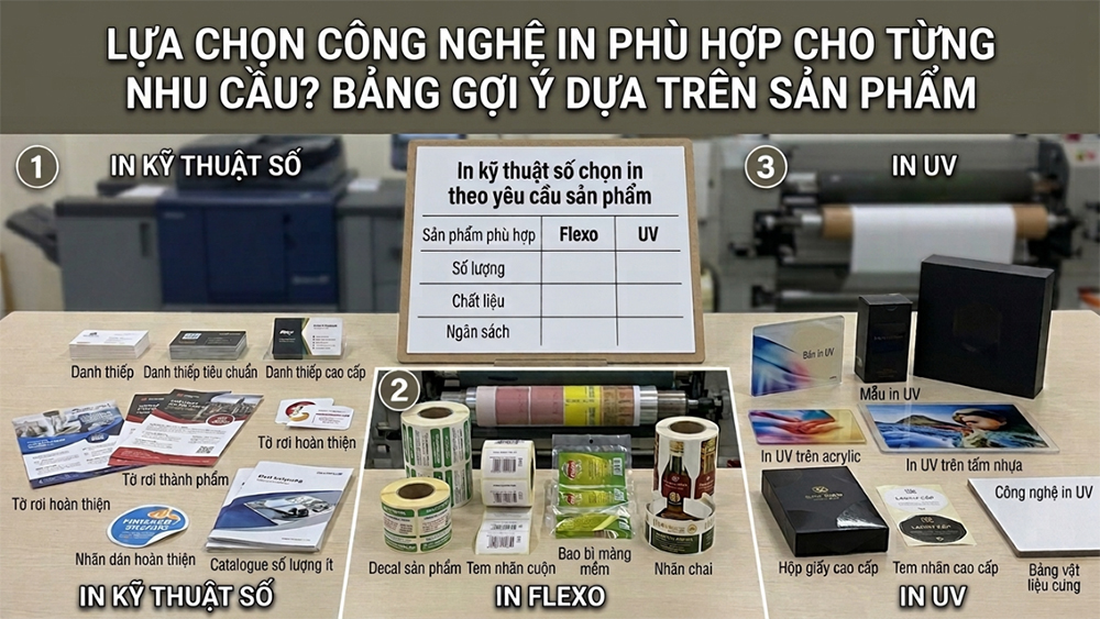 Nên Chọn Công Nghệ In Nào Cho Từng Nhu Cầu? Bảng Gợi Ý Theo Sản Phẩm