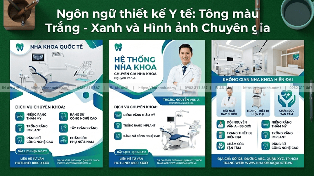 Ngôn Ngữ Thiết Kế Y Tế: Tông Trắng - Xanh Và Hình Ảnh Chuyên Gia