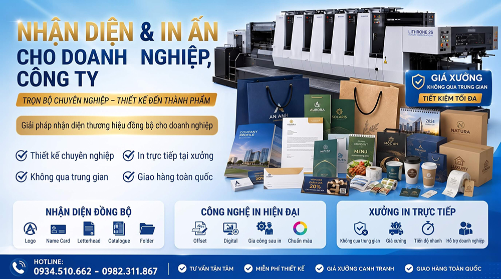 Nhận Diện Và In Ấn Cho Doanh Nghiệp, Công Ty - Trọn Bộ Chuyên Nghiệp