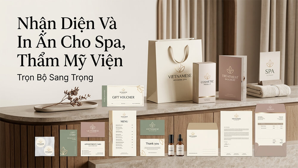 Nhận Diện Và In Ấn Cho Spa, Thẩm Mỹ Viện - Trọn Bộ Sang Trọng
