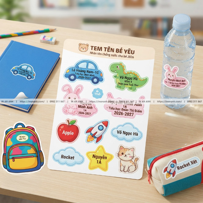 Nhãn Vở Bế Theo Hình Thù Độc Đáo (Custom Die-cut)