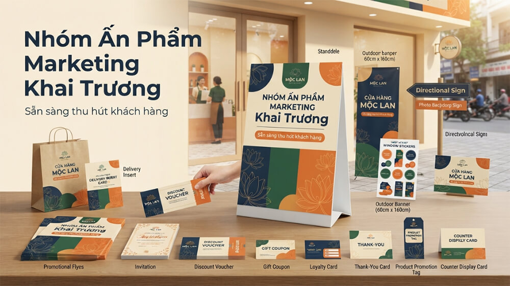 Nhóm ấn phẩm marketing khai trương