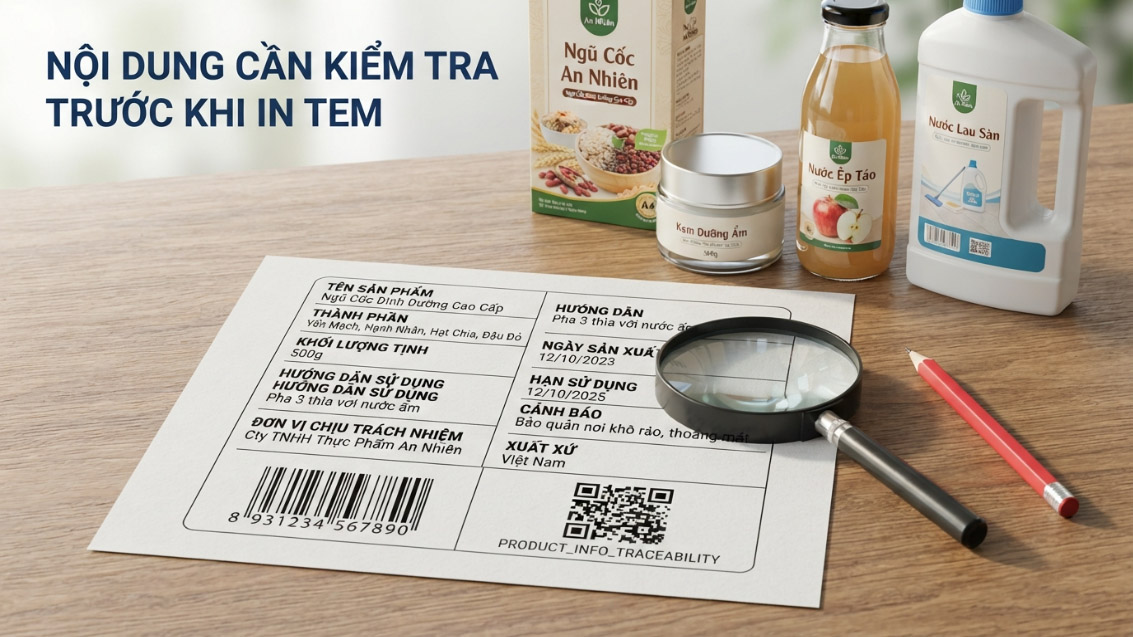 Nhóm mục cần kiểm tra về nội dung và thông tin bắt buộc