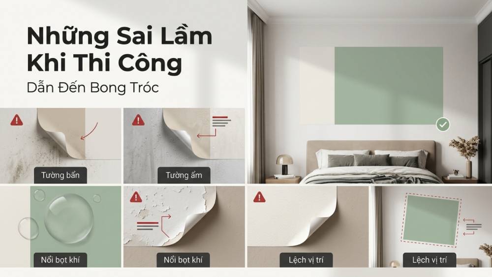 Những Sai Lầm Khi Thi Công Dẫn Đến Hiện Tượng Bong Tróc Thảm Hại