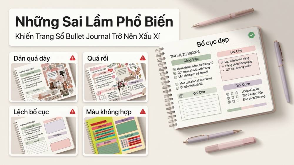 Những Sai Lầm Phổ Biến Khiến Trang Sổ Bullet Journal Trở Nên Xấu Xí