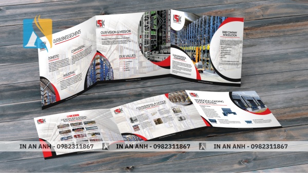 Mẫu Pamphlet gấp 3 kích thước giấy A4