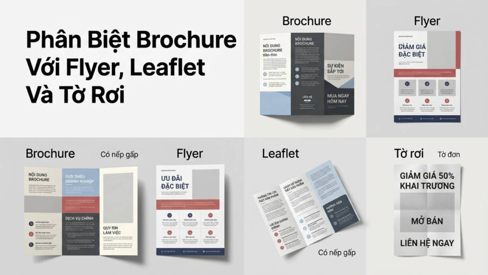 Phân Biệt Brochure Với Flyer, Leaflet Và Tờ Rơi