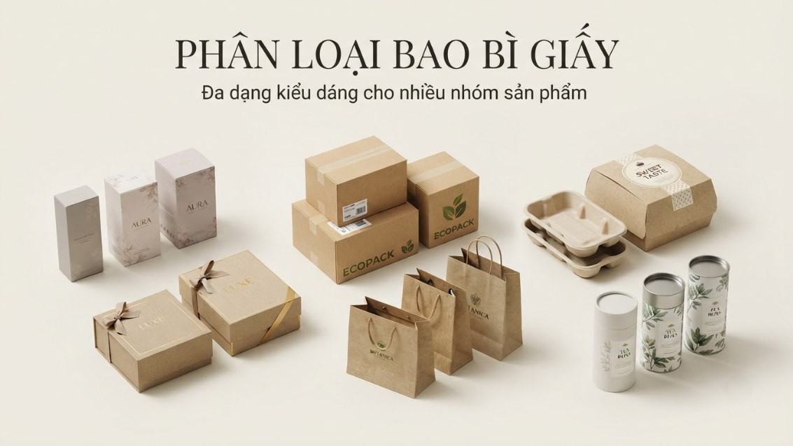 Phân loại bao bì giấy phổ biến