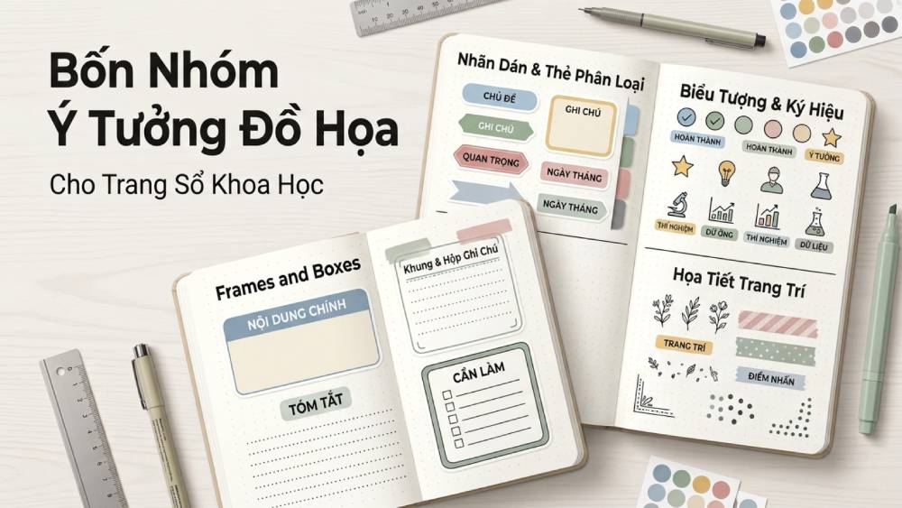 Phân Loại Bốn Nhóm Ý Tưởng Đồ Họa Cơ Bản Cho Trang Sổ Khoa Học