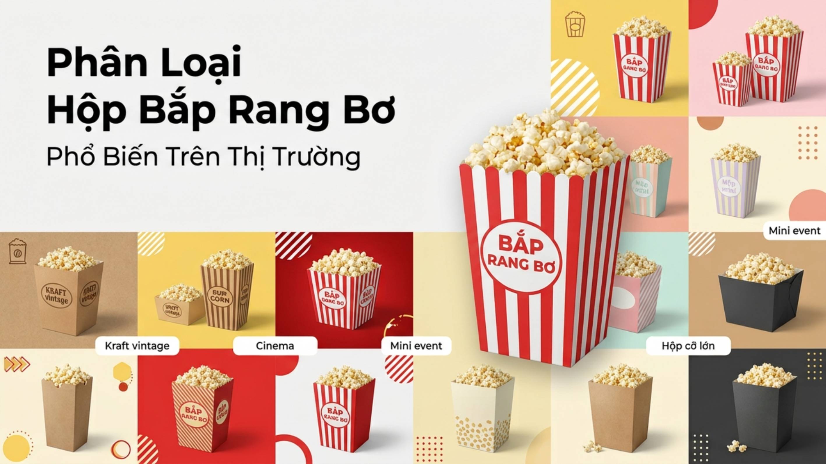 Phân Loại Các Dòng Hộp Bắp Rang Bơ Phổ Biến Trên Thị Trường