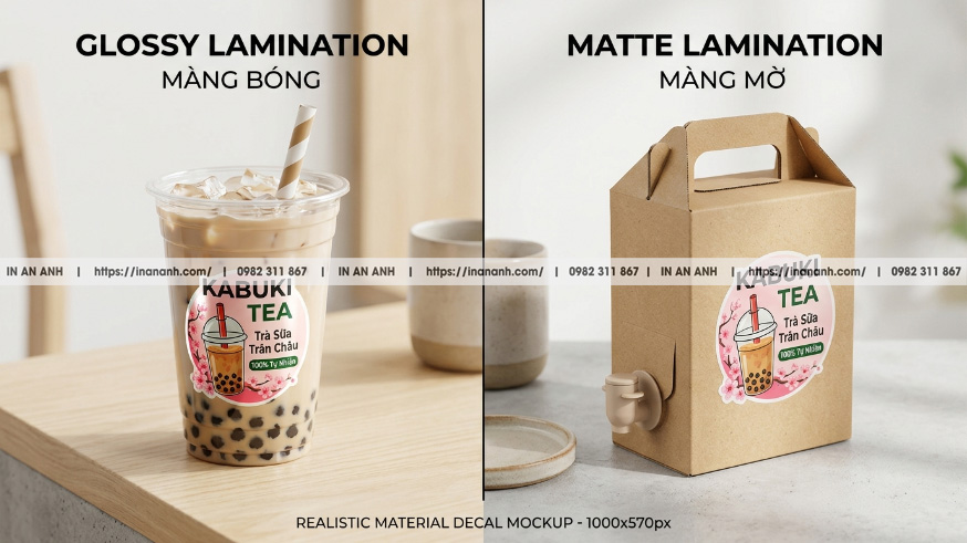 Phân Loại Kỹ Thuật Decal Giấy Cán Màng Bóng Và Màng Mờ