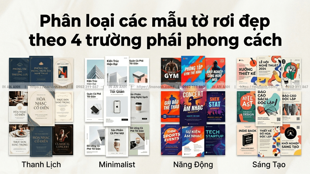 Phân Loại Mẫu Tờ Rơi Đẹp Theo 4 Trường Phái Phong Cách