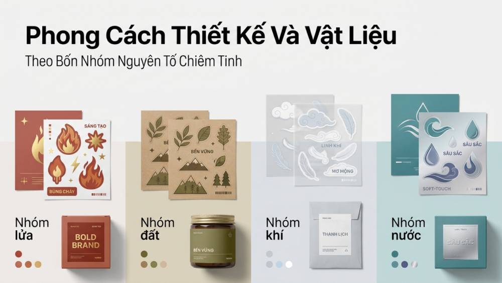 Phân Loại Phong Cách Thiết Kế Và Vật Liệu Theo Bốn Nhóm Nguyên Tố Chiêm Tinh