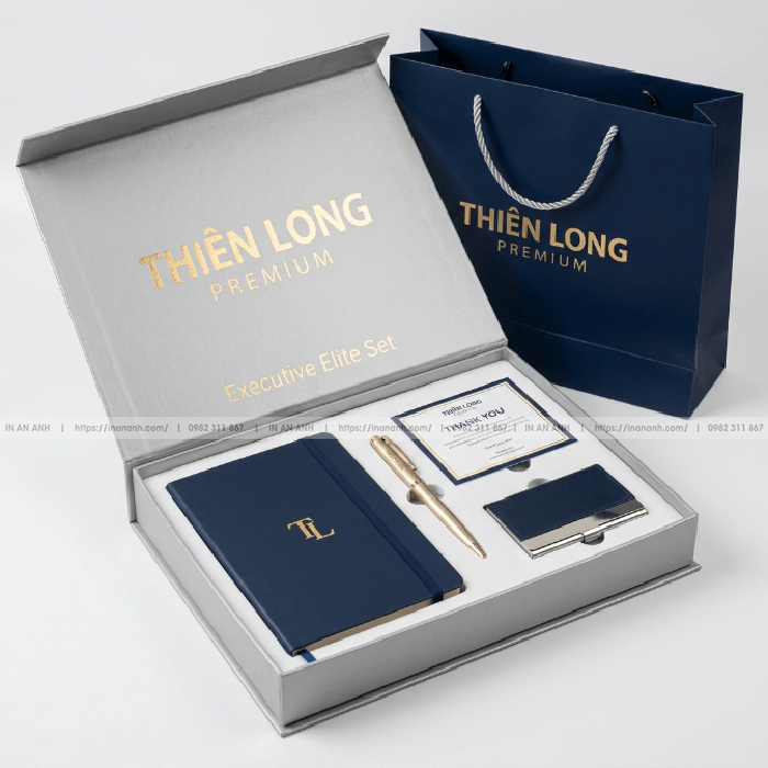 Hộp quà tặng doanh nghiệp nam châm ép kim logo công ty