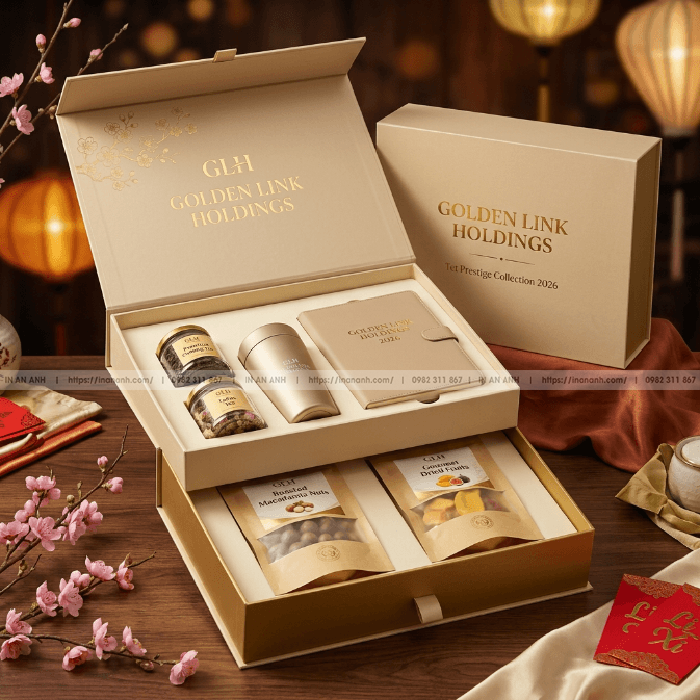 Hộp quà tặng doanh nghiệp nam châm khay nhiều tầng