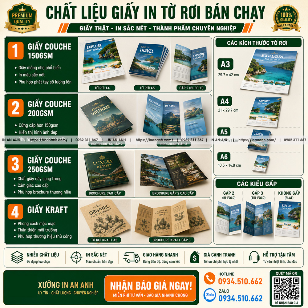 chất liệu giấy in tờ rơi