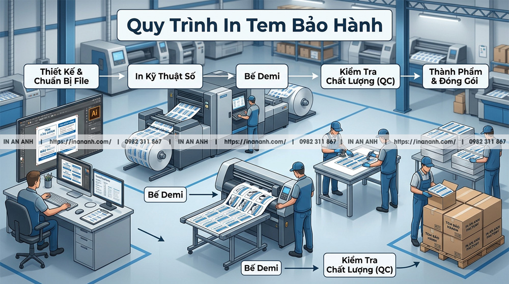 Quy Trình In Tem Bảo Hành Tại Xưởng In An Anh