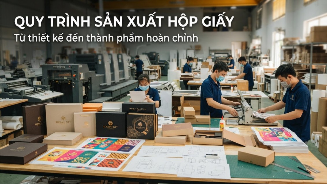 Quy Trình Sản Xuất Hộp Giấy Từ Thiết Kế Đến Thành Phẩm