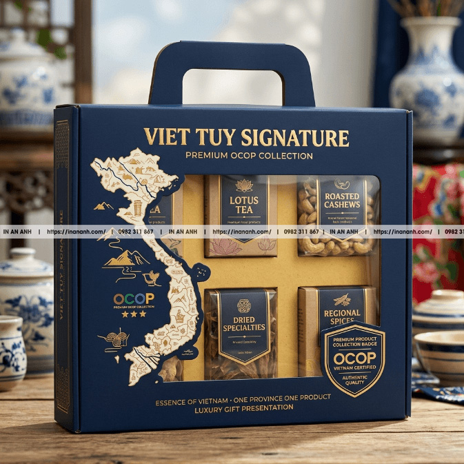 Hộp carton sóng đựng quà tặng có quai xách