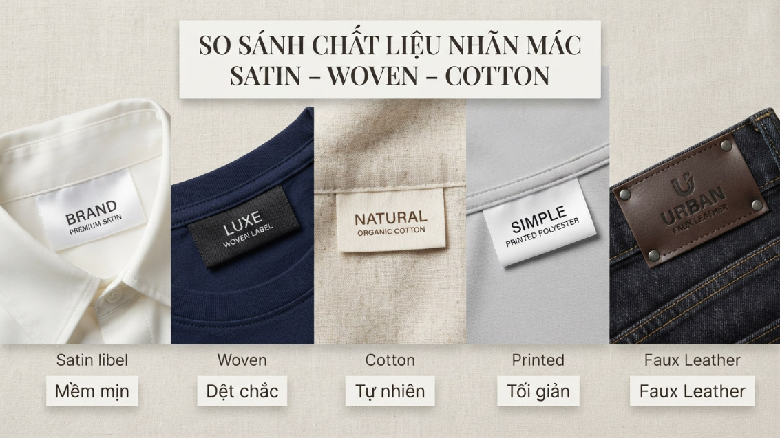 Nhãn mác quần áo gồm những loại nào