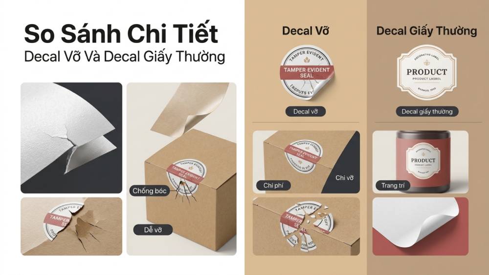 So Sánh Chi Tiết Decal Vỡ Và Decal Giấy Thường