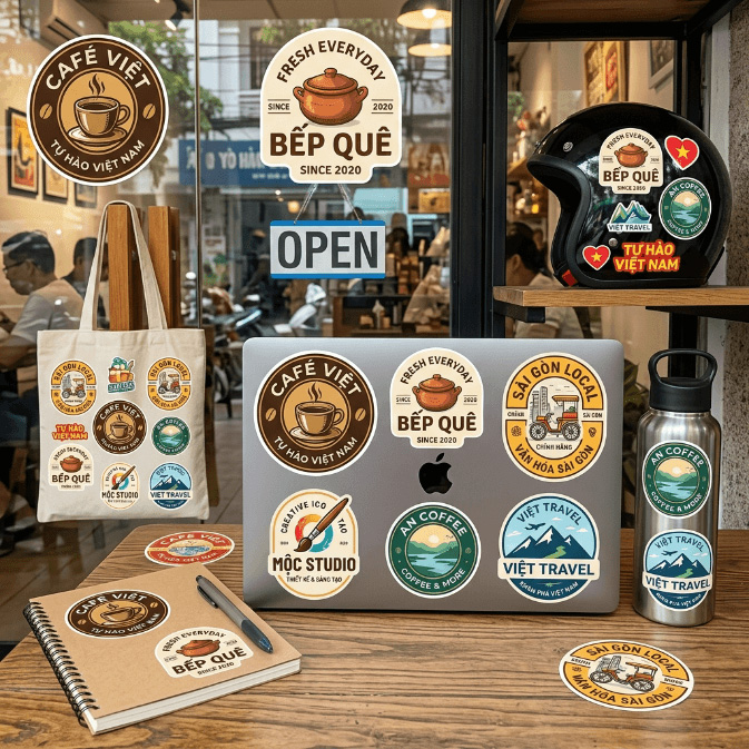 Dự án sticker quảng cáo logo thương hiệu đã in tại In An Anh