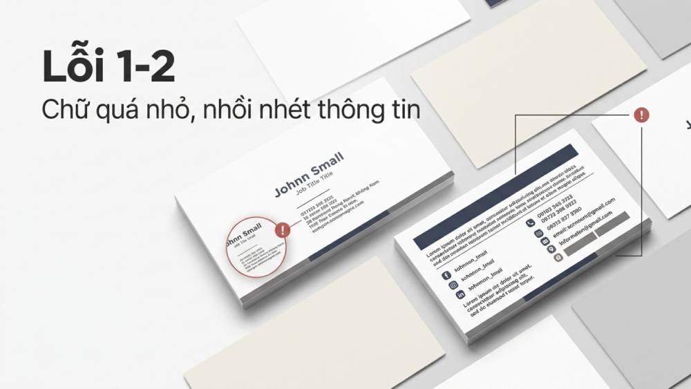 Lỗi 1-2: chữ quá nhỏ, nhồi nhét thông tin