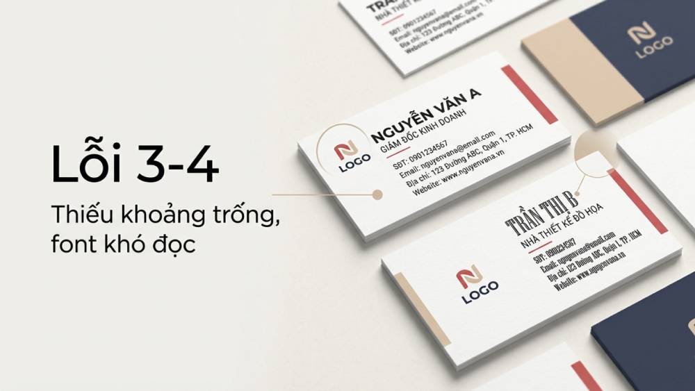Lỗi 3-4: thiếu khoảng trống, font khó đọc