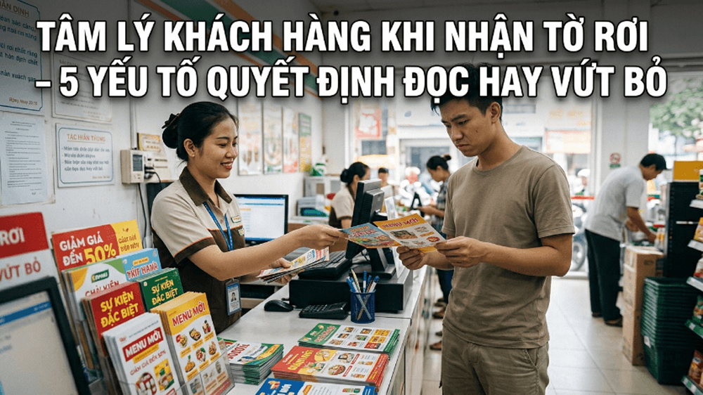 Tâm Lý Khách Hàng Khi Nhận Tờ Rơi — 5 Yếu Tố Quyết Định Đọc Hay Vứt