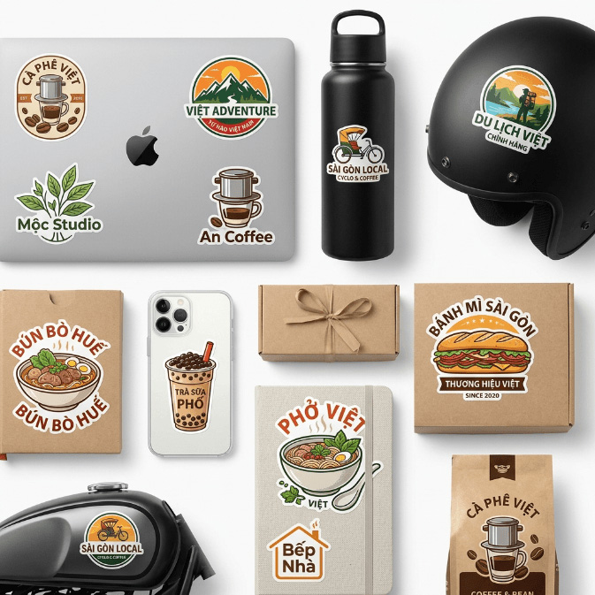 Tem nhãn bế biên hình đặc biệt theo logo tại In An Anh