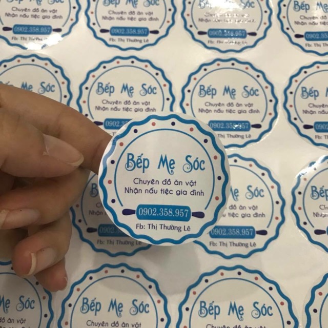 Tem nhãn decal giấy sản phẩm ăn vặt