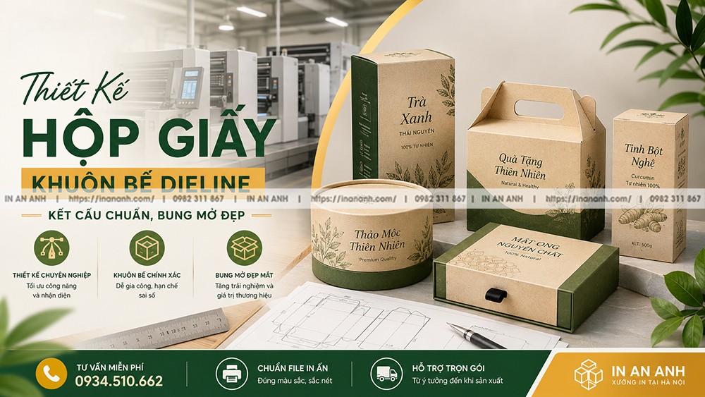 Thiết Kế Hộp Giấy, Khuôn Bế Dieline