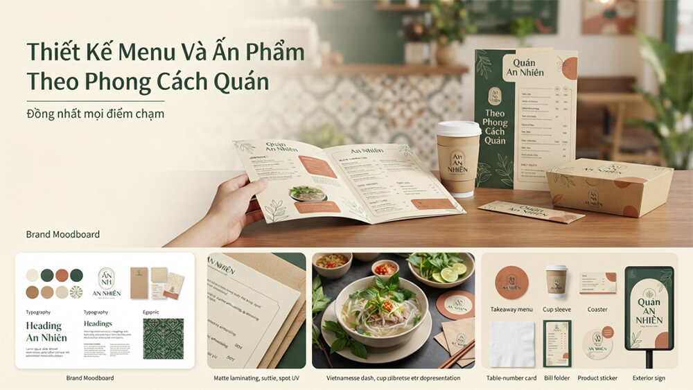 Thiết kế menu & ấn phẩm theo phong cách quán