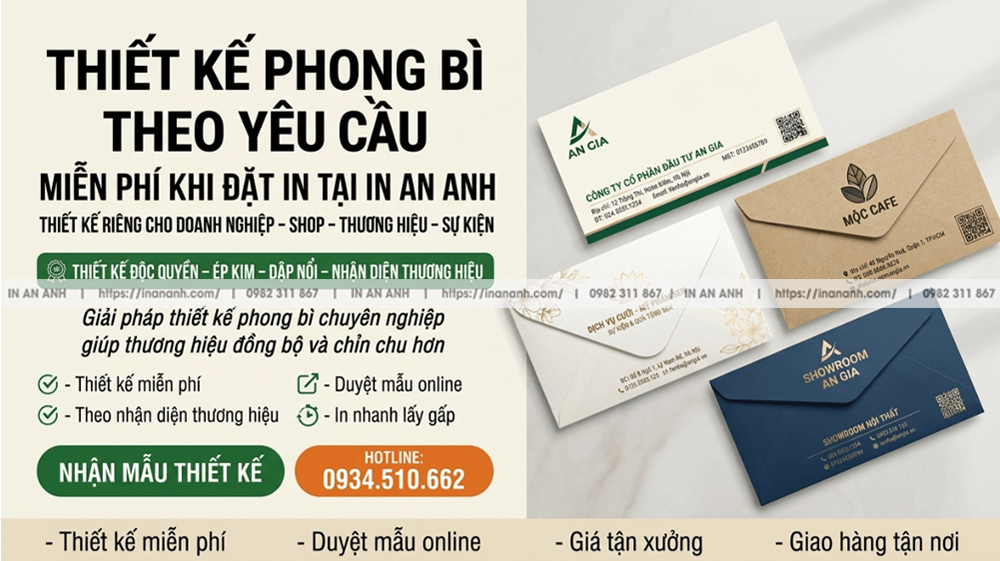 Thiết Kế Phong Bì Theo Yêu Cầu