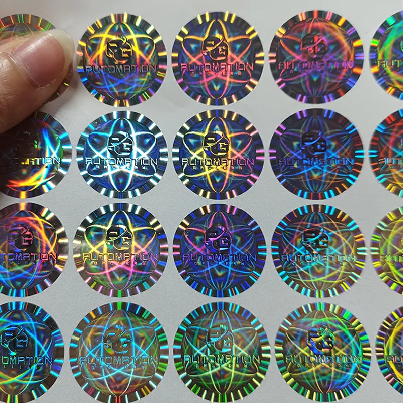 Tem hologram tròn ánh kim, chống giả, in logo thương hiệu rõ nét