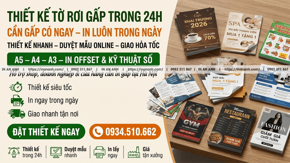 Thiết Kế Tờ Rơi Gấp Trong 24h - Cần Gấp Có Ngay, In Luôn Trong Ngày