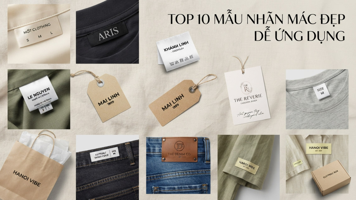 Top 10 mẫu nhãn mác quần áo đẹp, dễ ứng dụng