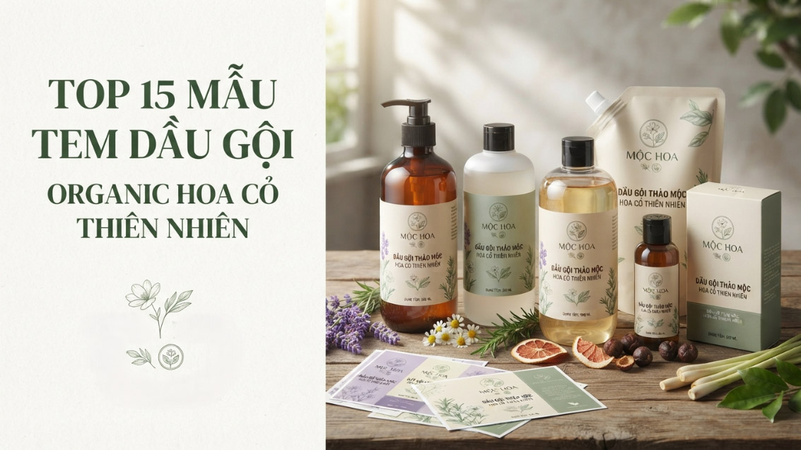 Top 15 Mẫu Tem Dầu Gội Organic Hoa Cỏ Thiên Nhiên