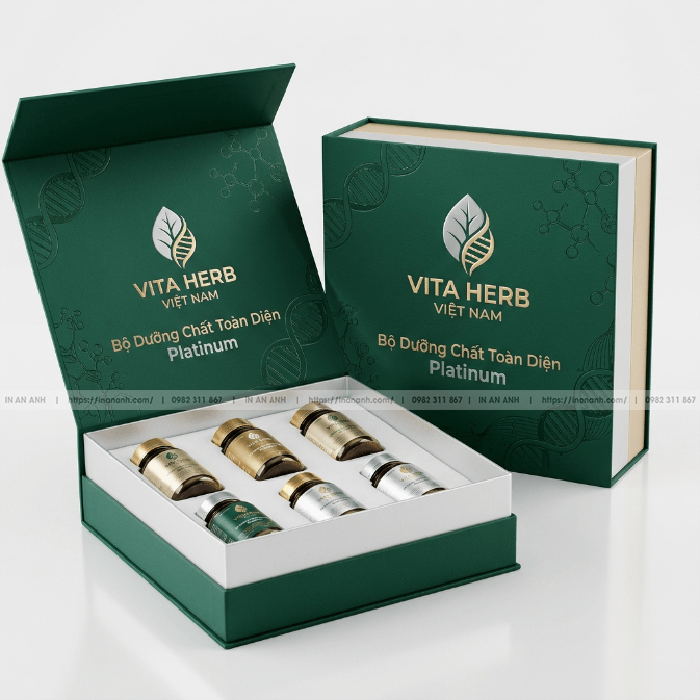 Hộp cứng đựng thực phẩm chức năng nam châm khay carton lạnh trắng