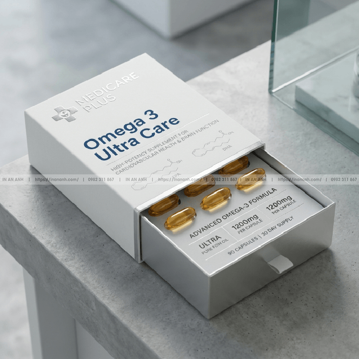 Hộp cứng đựng dược phẩm nắp rút khay giấy ép kim chữ thập y tế