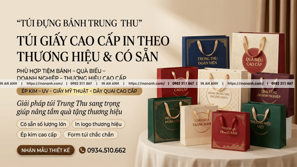 Túi Đựng Bánh Trung Thu - Túi Giấy Cao Cấp In Theo Thương Hiệu & Có Sẵn