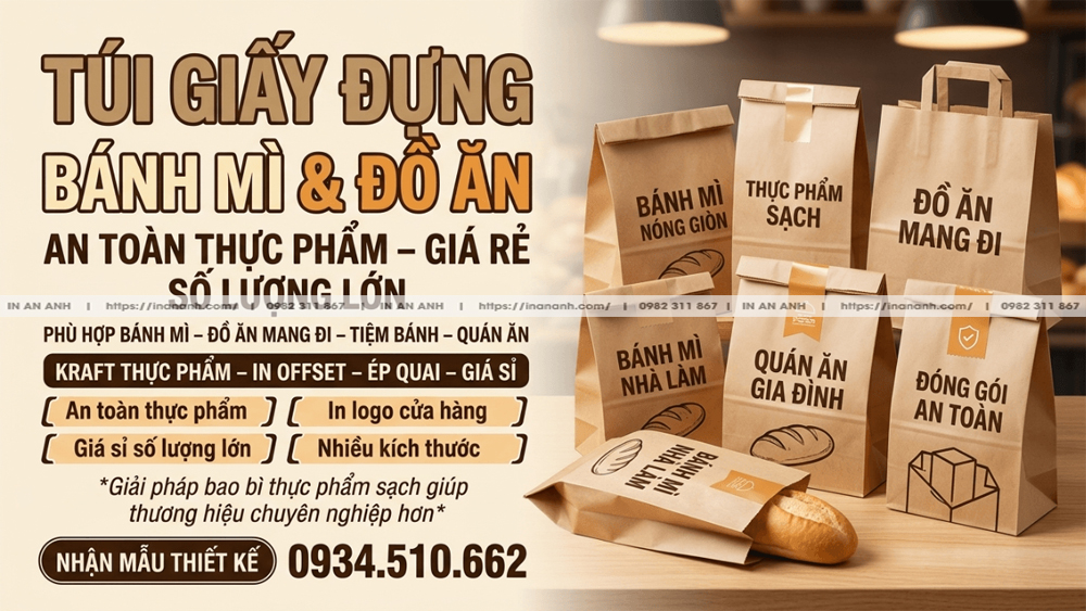 Túi Giấy An Toàn Thực Phẩm Số Lượng Lớn